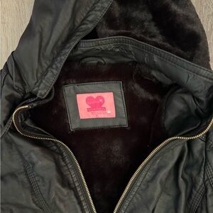 Zaful Black Jacket with Pink Label